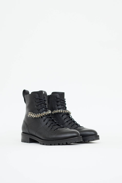 Jimmy Choo Crystal Cruz Combat Boot