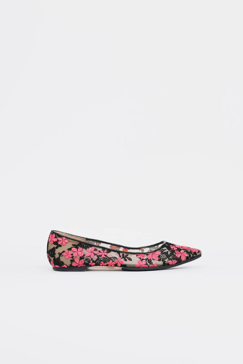 Jimmy Choo Lace Floral Flat
