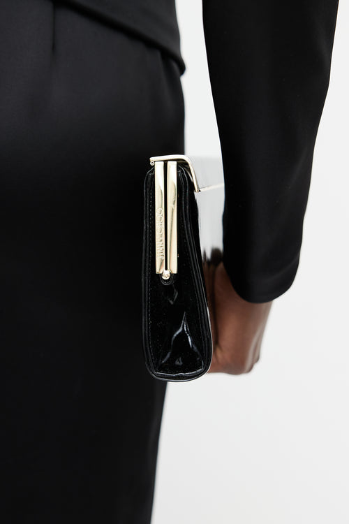Jimmy Choo Black & Gold Patent Leather Clutch