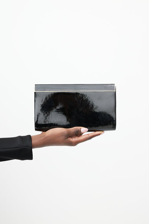 Jimmy Choo Black & Gold Patent Leather Clutch