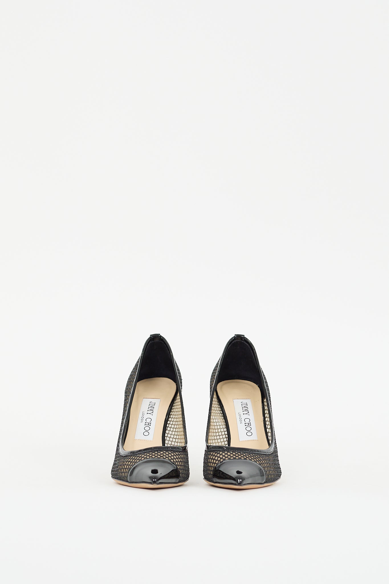 Christian Louboutin Black Leather & Mesh Overlay Amika Pump