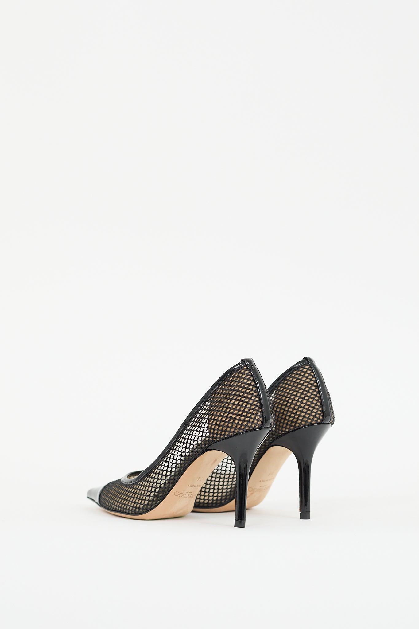 Christian Louboutin Black Leather & Mesh Overlay Amika Pump