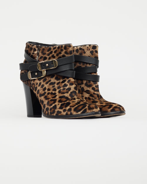Jimmy Choo Brown & Black Textured Ankle Boot