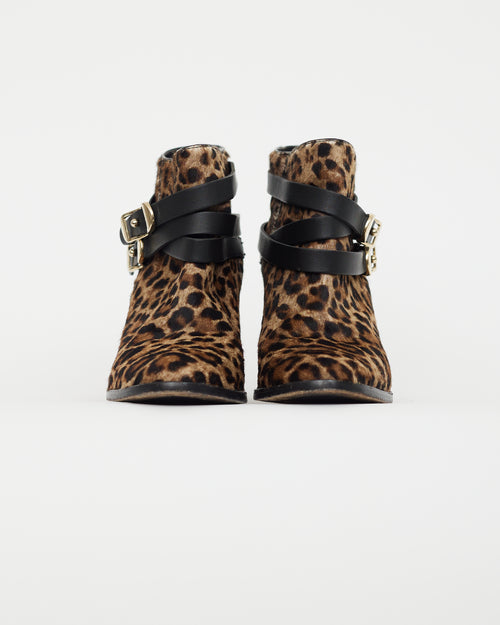 Jimmy Choo Brown & Black Textured Ankle Boot