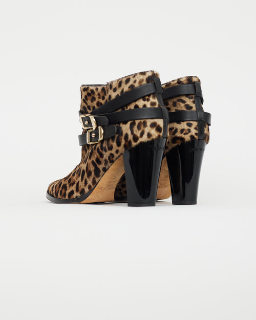 Jimmy Choo Brown & Black Textured Ankle Boot