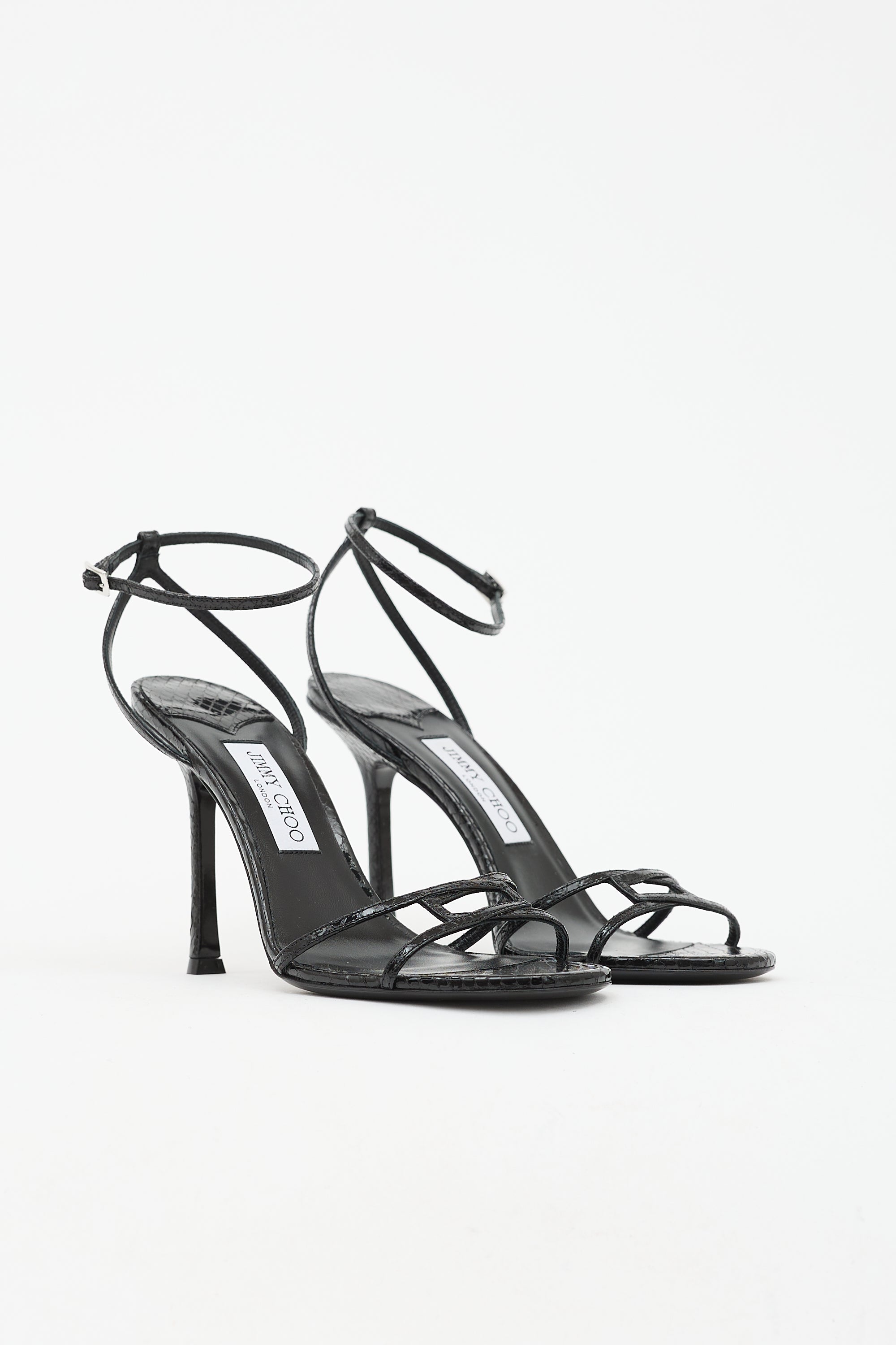 Jimmy Choo Embossed Leather Leo Sandal