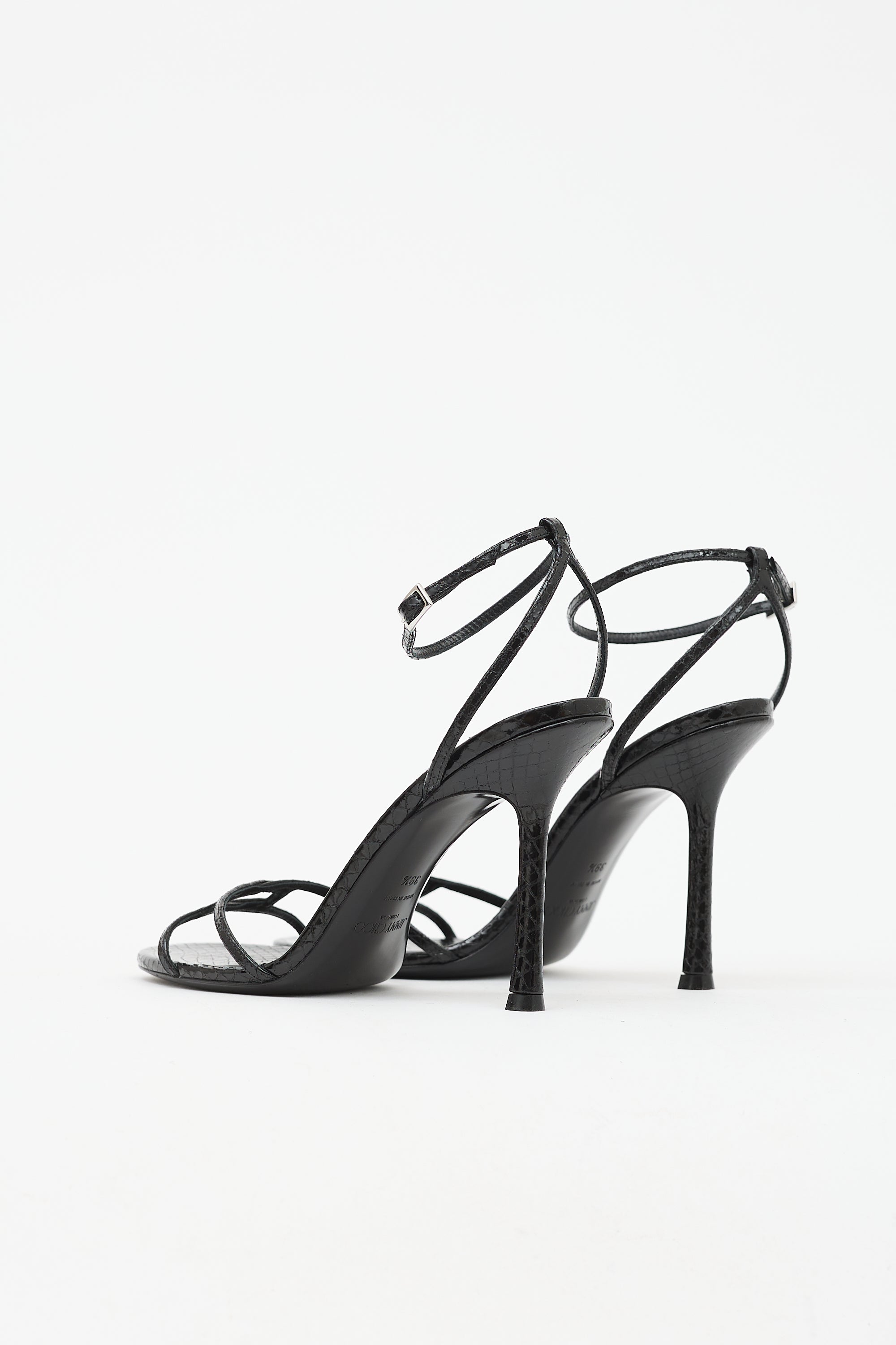 Jimmy Choo Embossed Leather Leo Sandal