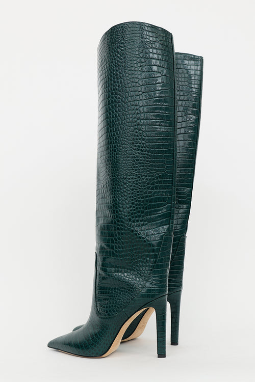 Jimmy Choo Embossed Leather Mavis Boot