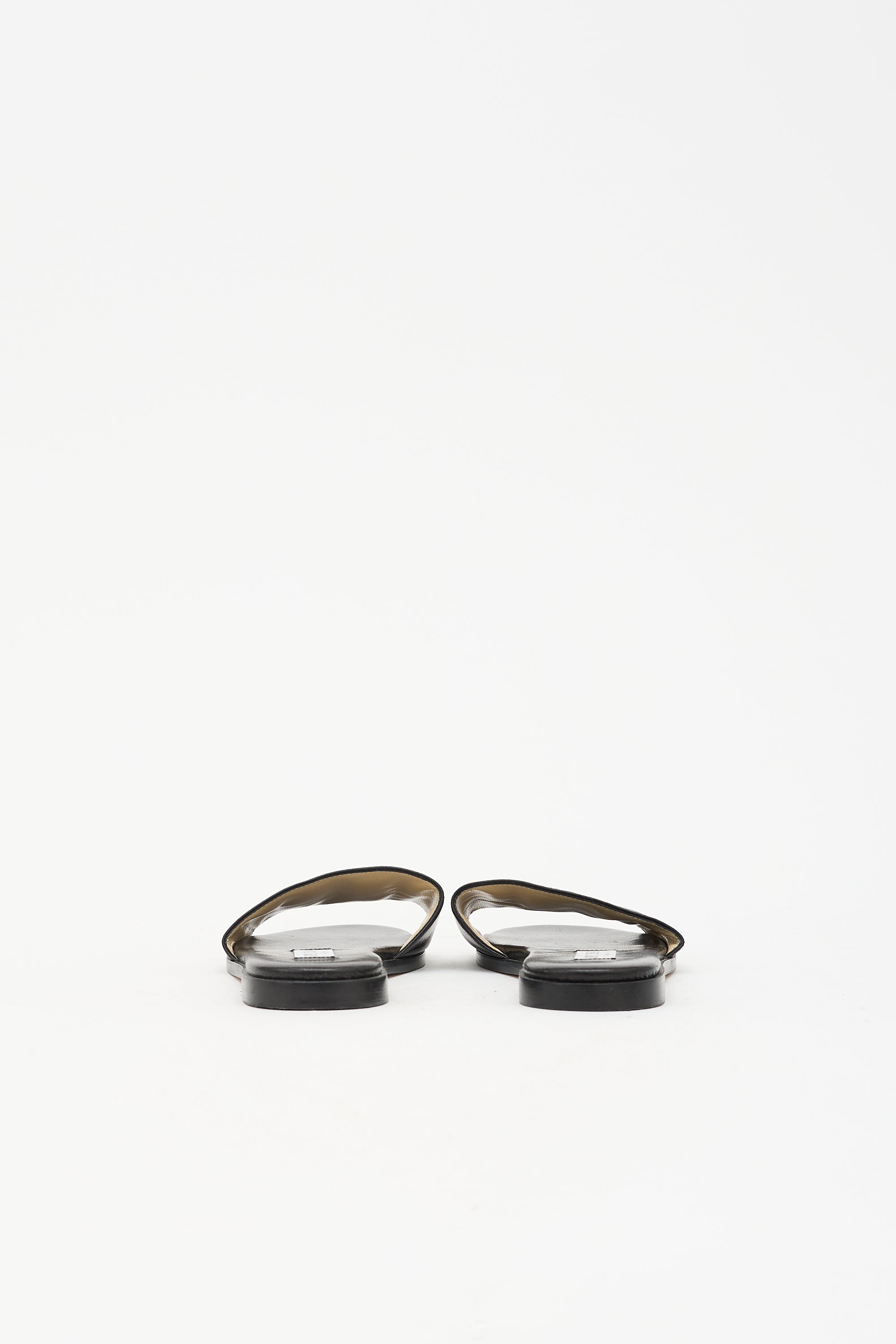 Jimmy Choo Leather Logo Flat Slide Sandal