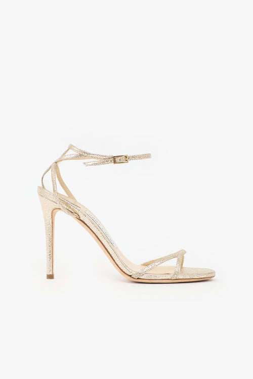 Jimmy Choo Leather Metallic Sandal