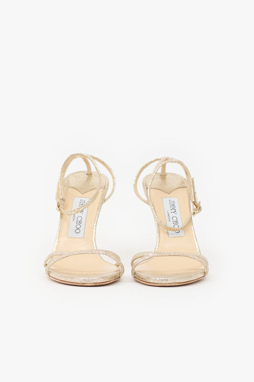 Jimmy Choo Leather Metallic Sandal