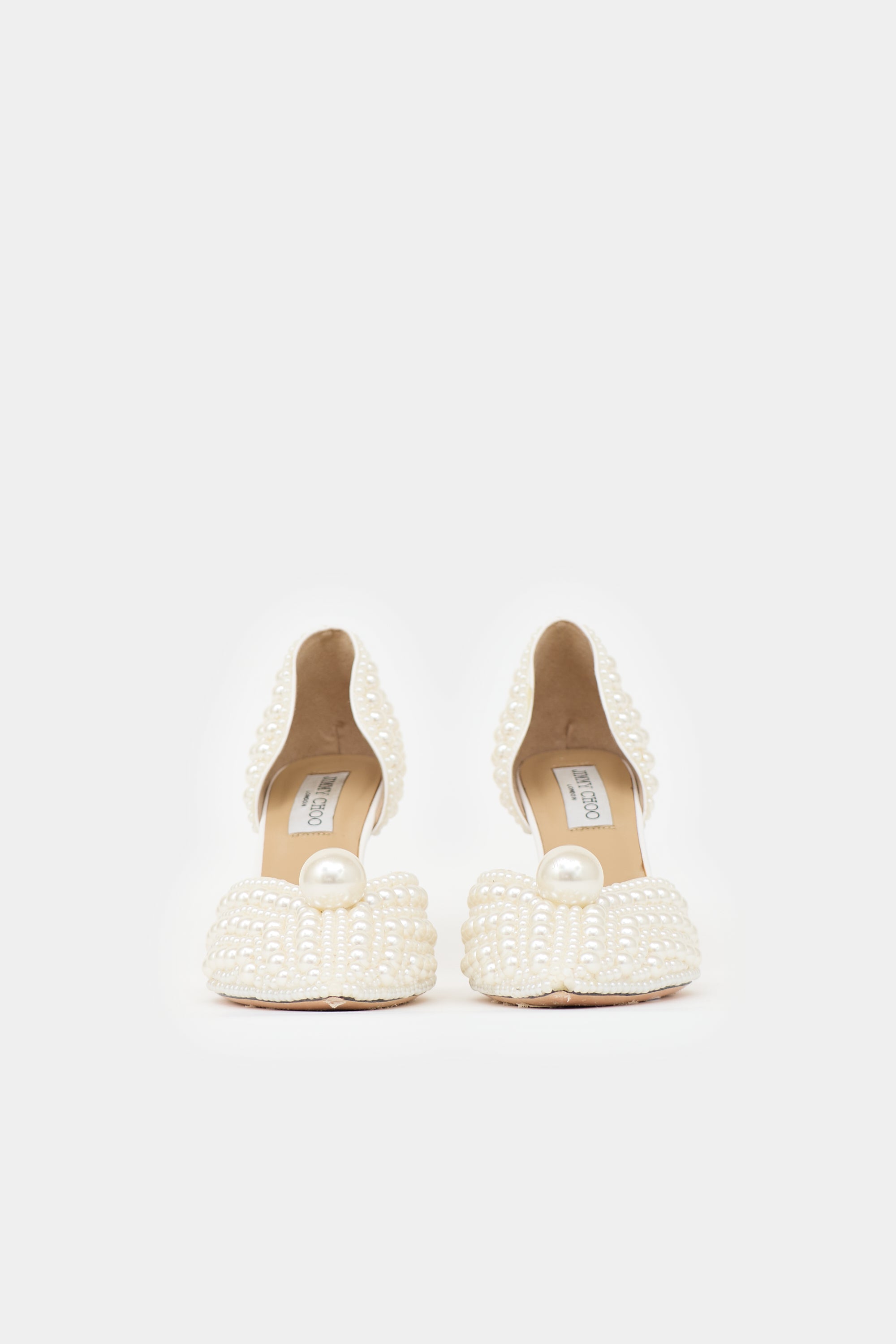 Jimmy Choo Leather Pearl Embellished Pump