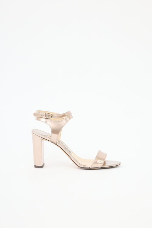 Jimmy Choo Metallic Leather Marine Sandal