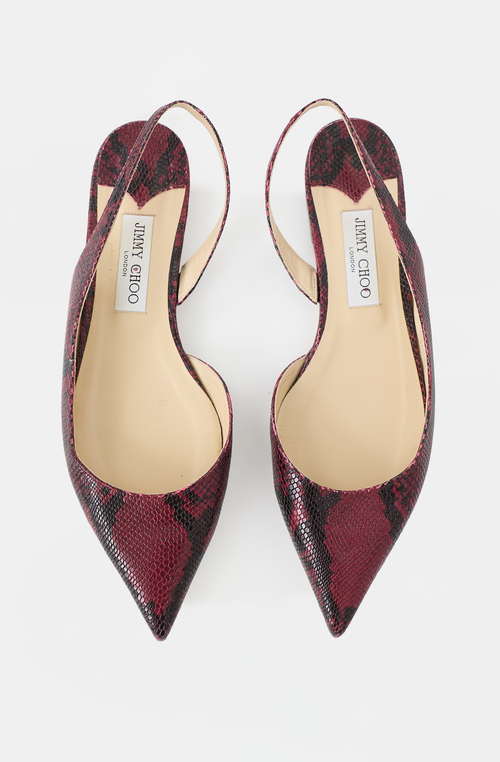 Jimmy Choo Leather Printed Fetto Flat