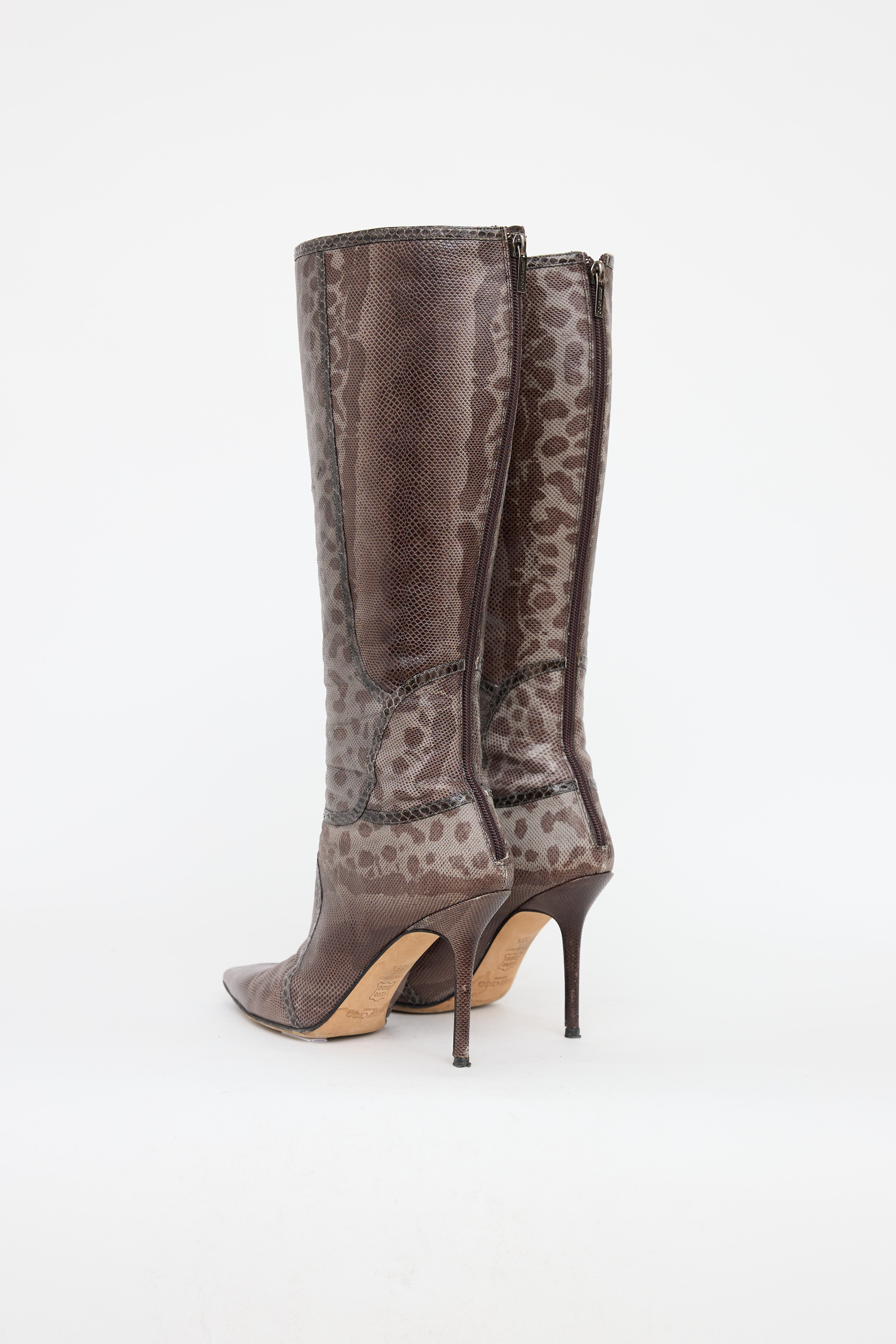Jimmy Choo Embossed Karung Knee High Boot