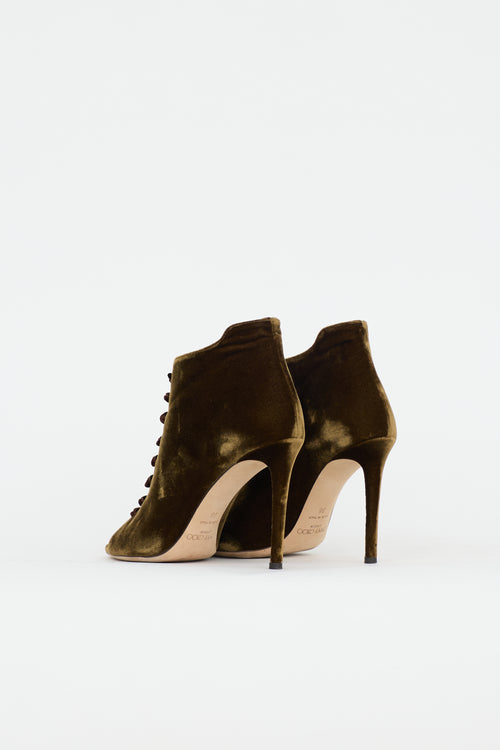 Jimmy Choo Velvet Bootie Heel