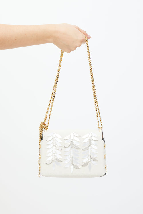 Jimmy Choo White & Gold Lockett Textured Bag