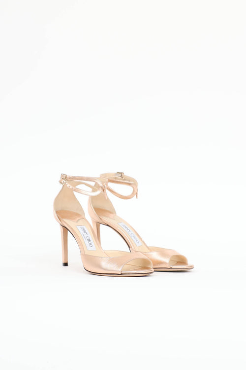 Jimmy Choo Metallic Peep Toe Pump