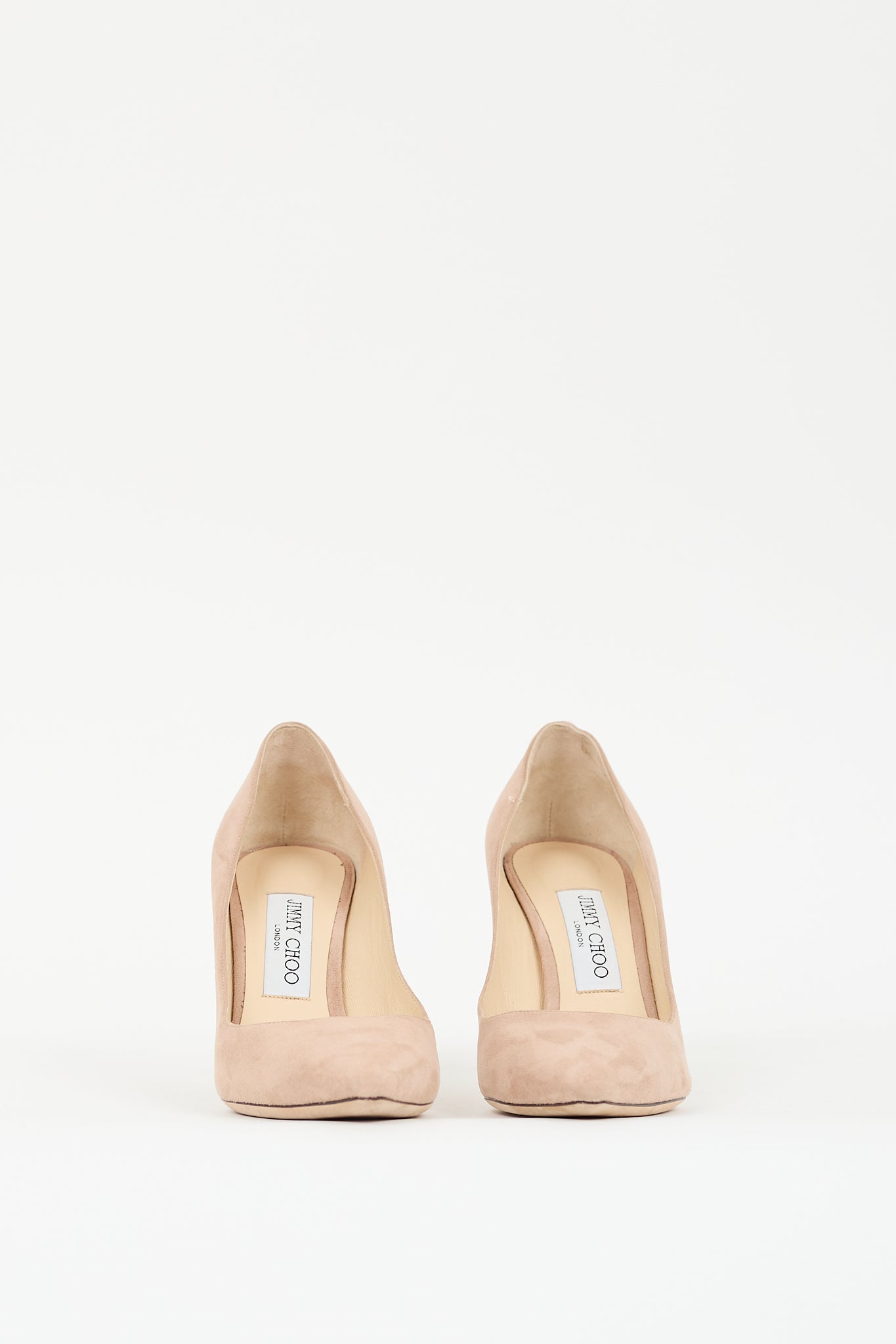 Jimmy Choo Beige Suede Romy 85 Pump