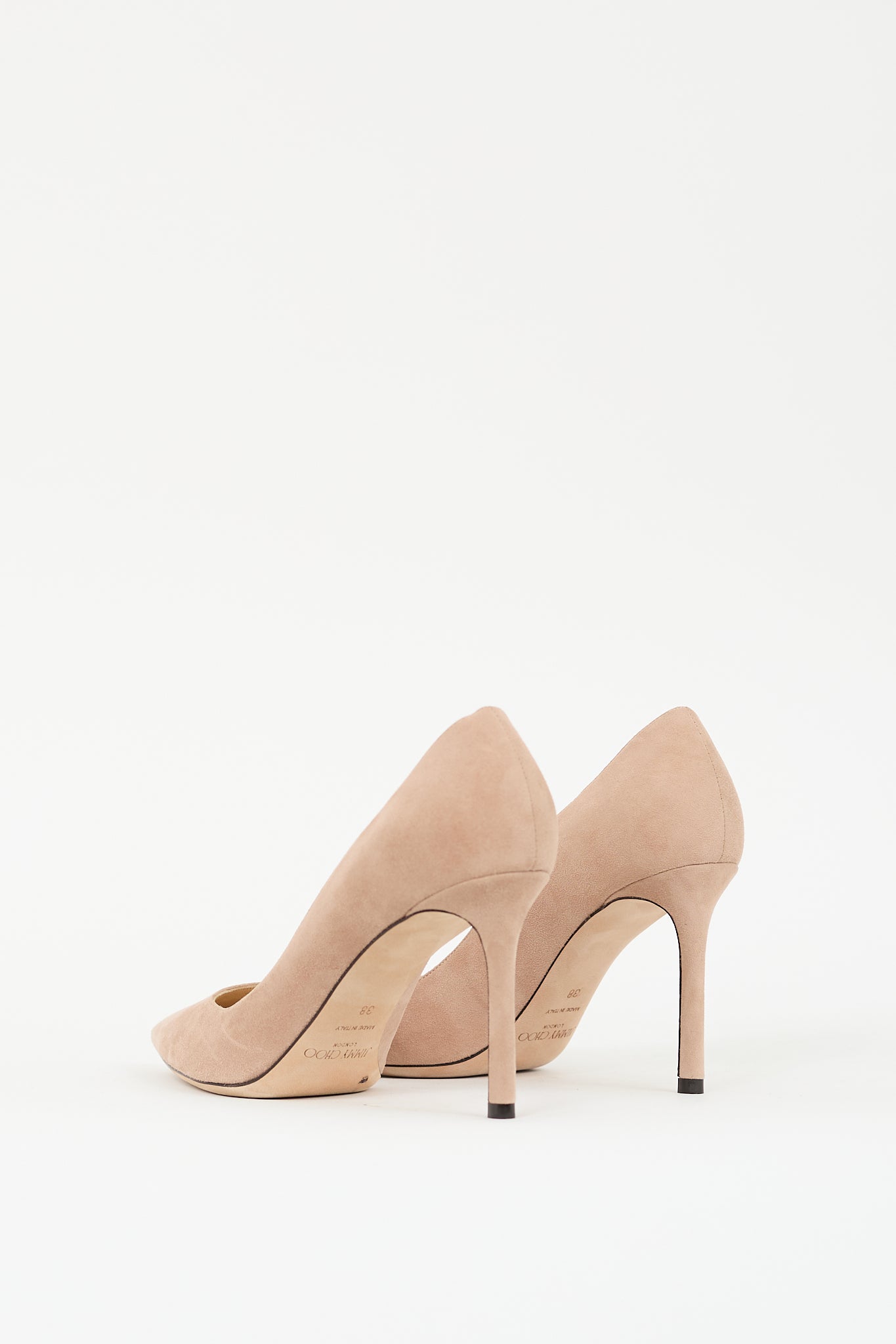 Jimmy Choo Beige Suede Romy 85 Pump