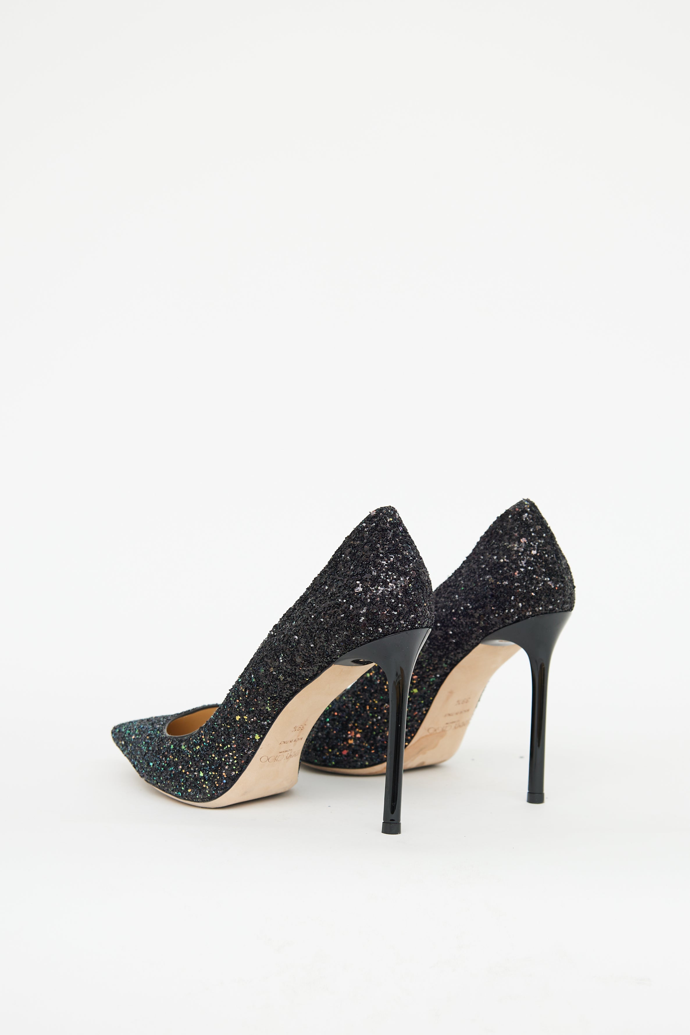 Jimmy Choo Black Multi Colour Glitter Pump