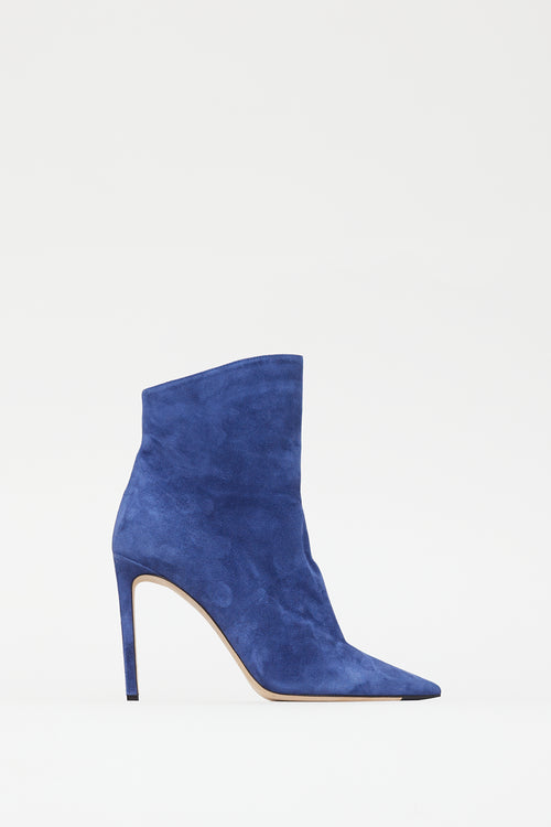 Jimmy Choo Navy Leather & Suede Convertible Knee High Boot
