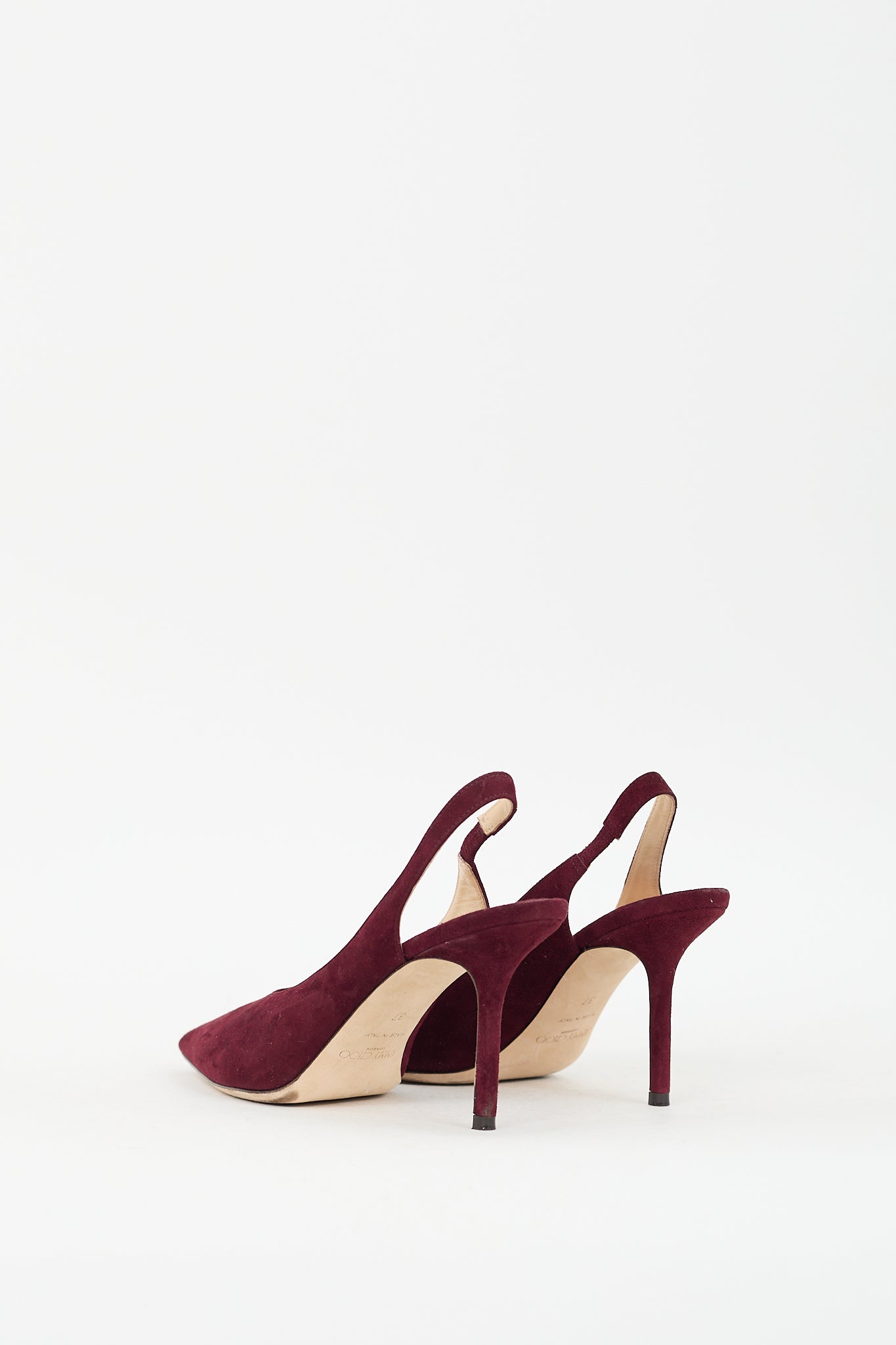 Jimmy Choo Burgundy Suede Slingback Pump
