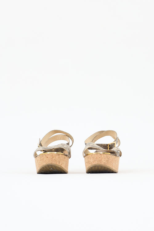 Jimmy Choo Exotic Papyrus Platform Sandal