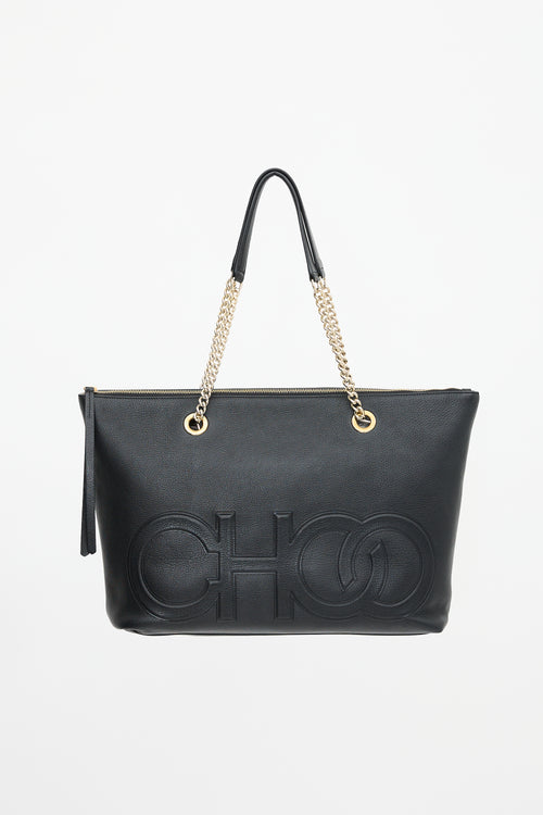 Jimmy Choo Leather Logo Allegra Tote Bag