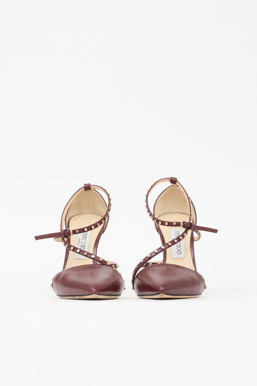 Jimmy Choo Leather Studded Tiff Heel