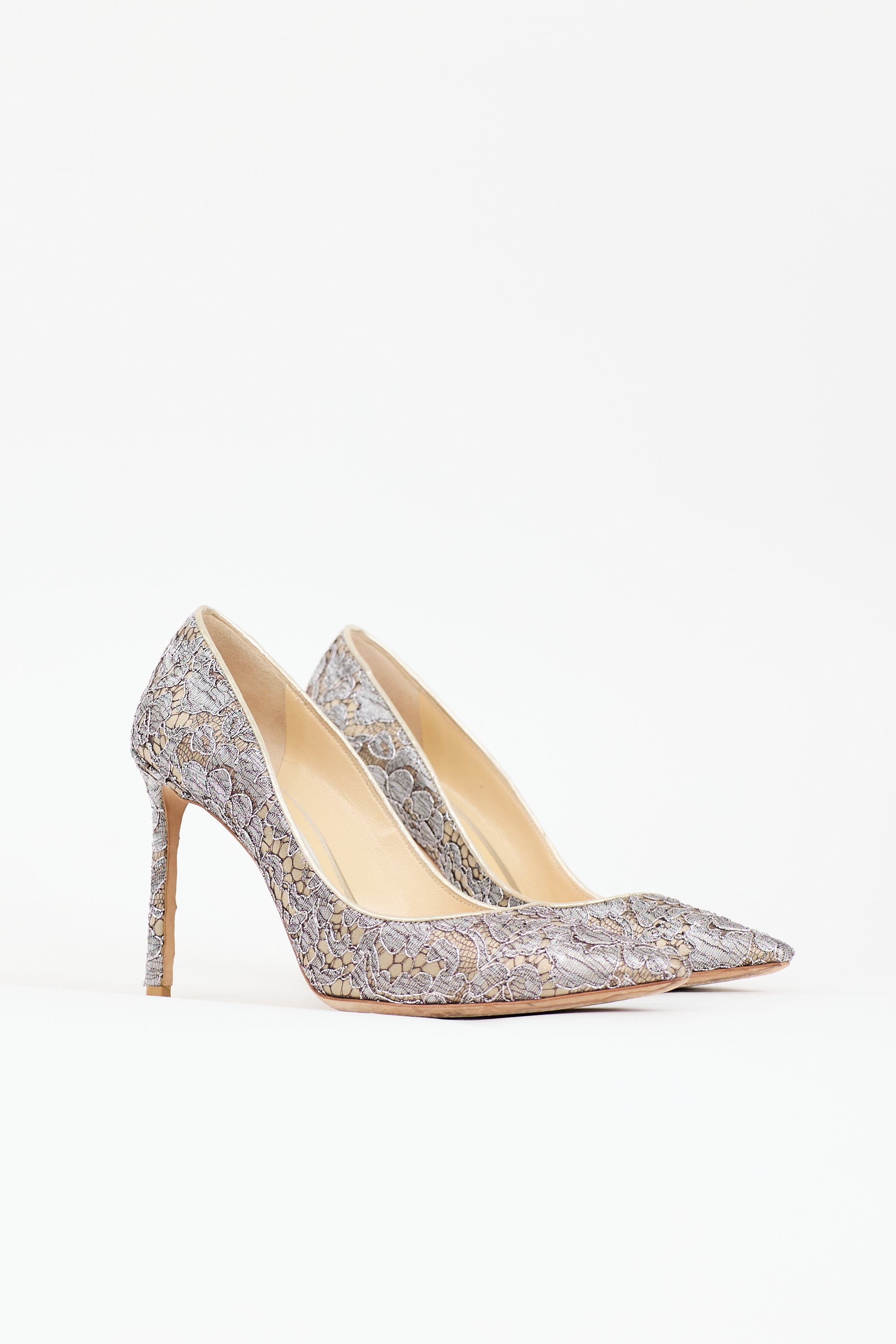 Jimmy Choo Metallic Lace Romy Pump