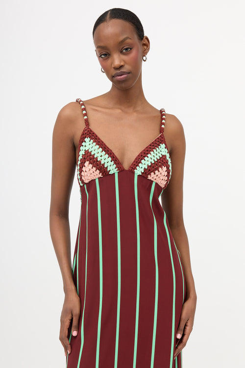 Johanna Ortiz Silk & Crochet Printed Maxi Dress