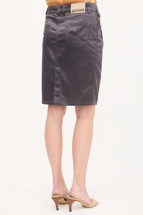 John Galliano 2000s Satin Pencil Skirt
