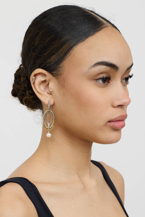 John Hardy Sterling Silver & 18K Yellow Gold Pearl Drop Earrings