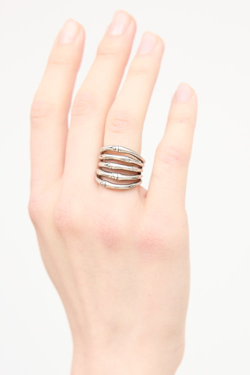 John Hardy Sterling Silver Bamboo Multi Band Ring
