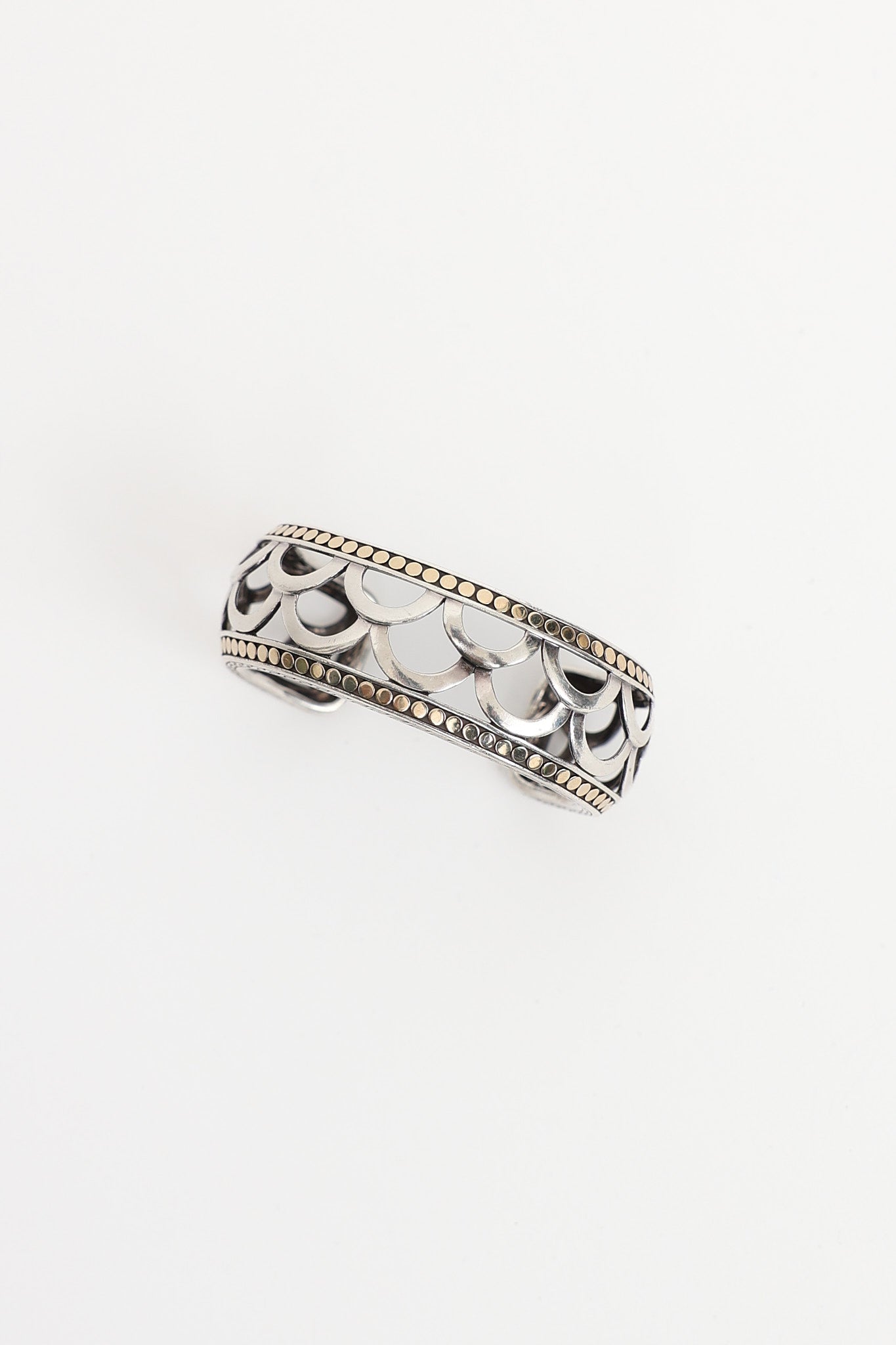 John Hardy Sterling Silver and 18K Yellow Gold Naga Scale Cuff