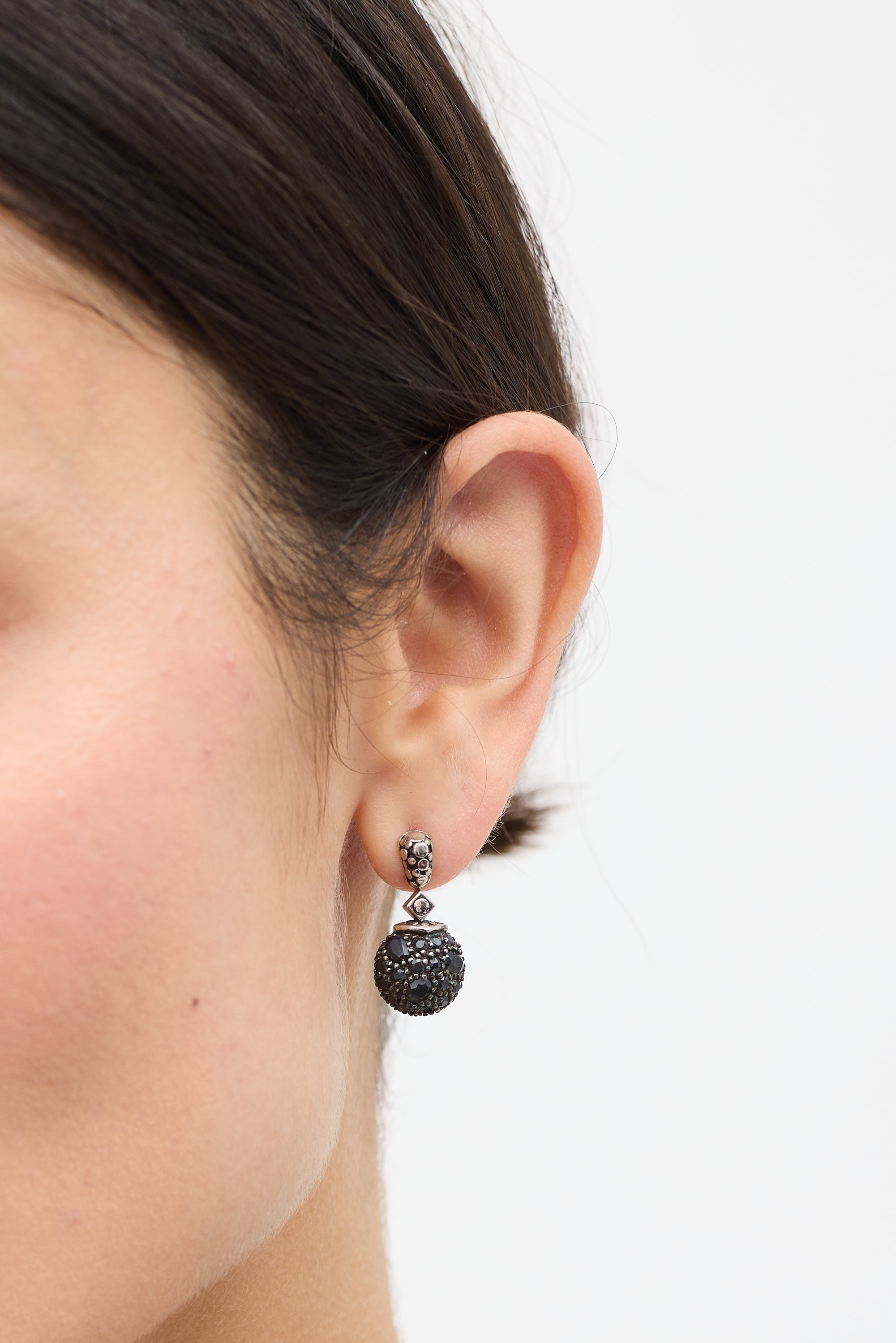 John Hardy Sterling Silver & Black Onyx Dangle Earrings