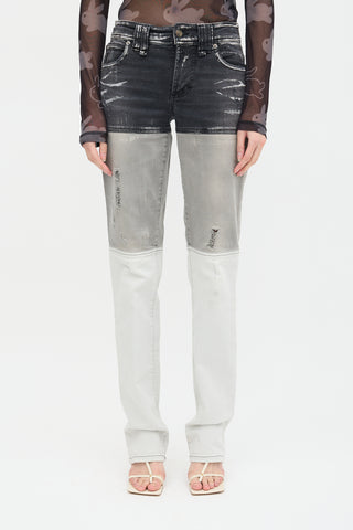 John Galliano Panelled Slim Jeans
