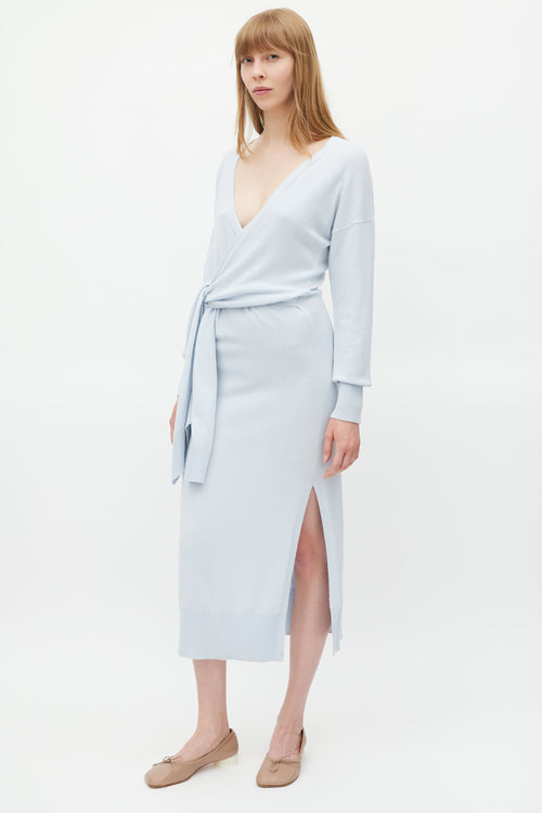 Jonathan Simkhai Blue Tie Sweater Dress
