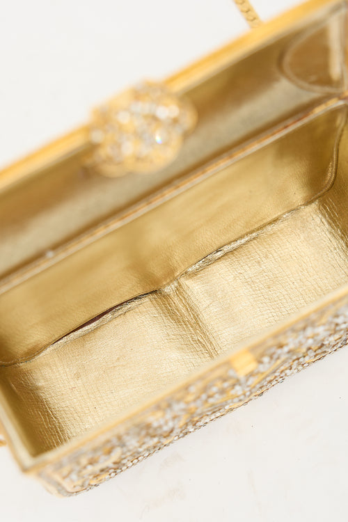 Judith Leiber Vintage Crystal Minaudière Box Bag
