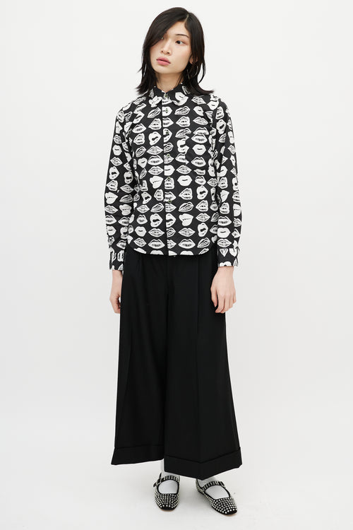 Junya Watanabe Black & White Lip Shirt