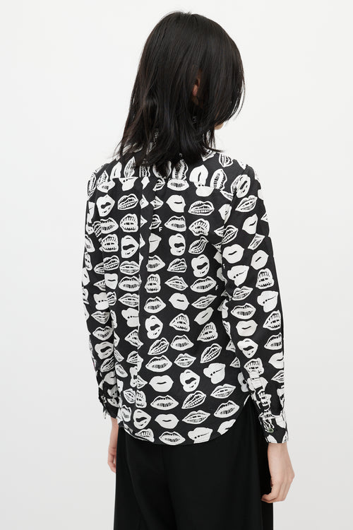 Junya Watanabe Black & White Lip Shirt
