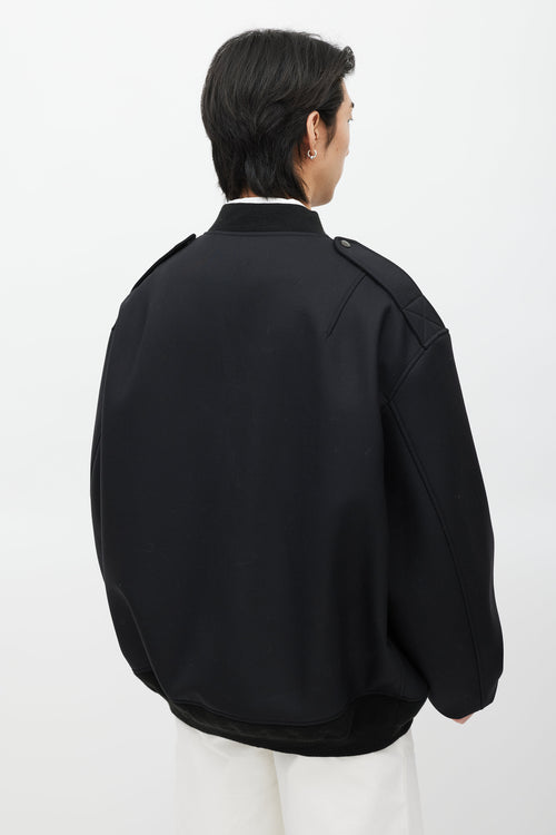 Junya Watanabe Black Wool Bomber Jacket