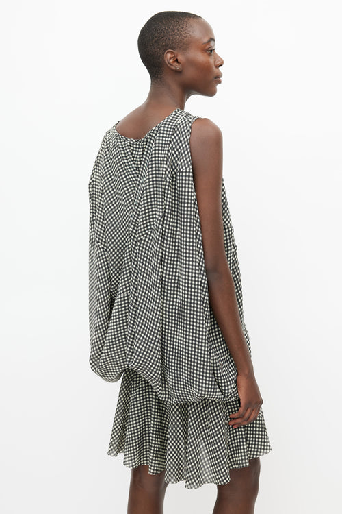 Junya Watanabe Cream & Brown Gingham Puff Dress