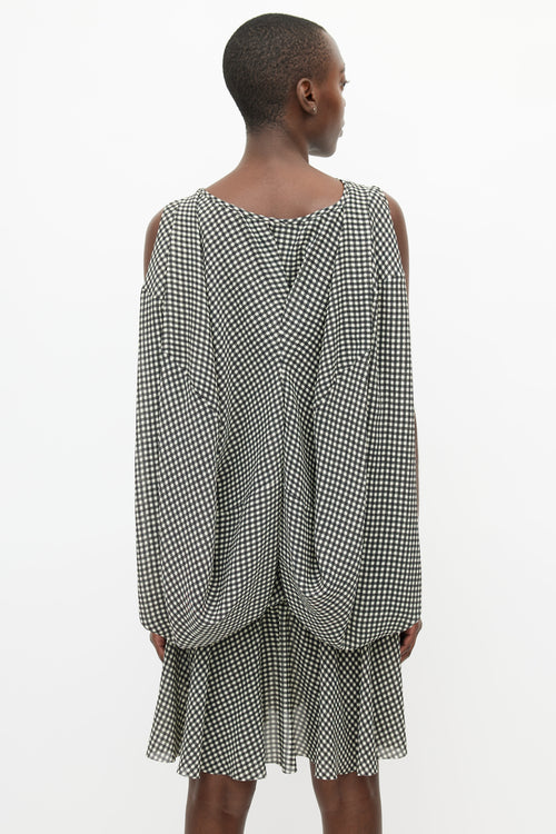 Junya Watanabe Cream & Brown Gingham Puff Dress