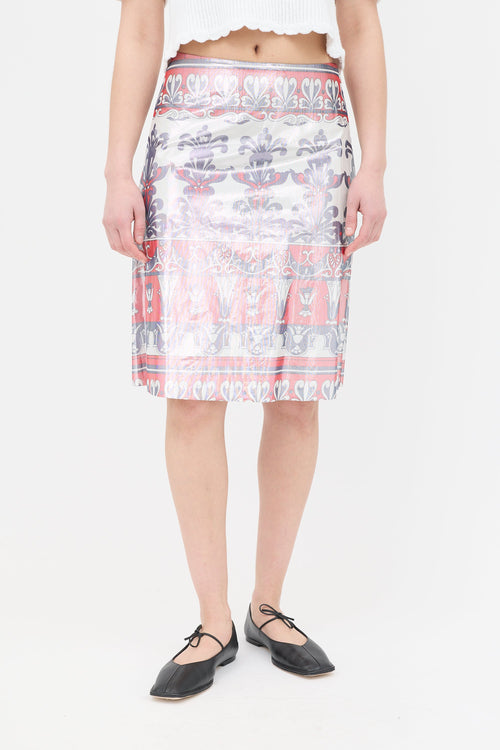 Junya Watanabe FW 1999 Shiny Printed Skirt