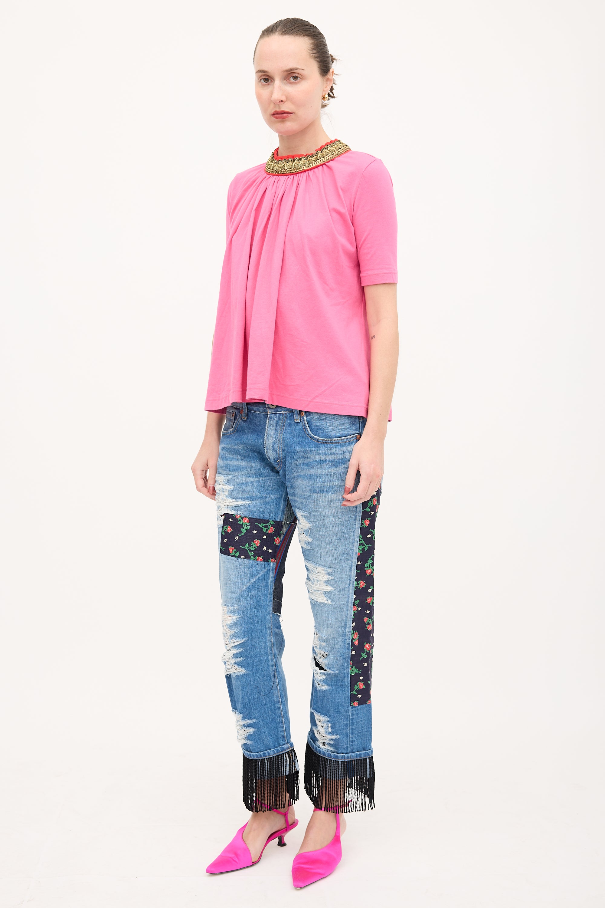 Junya Watanabe FW 2013 Fringe Patchwork Jeans