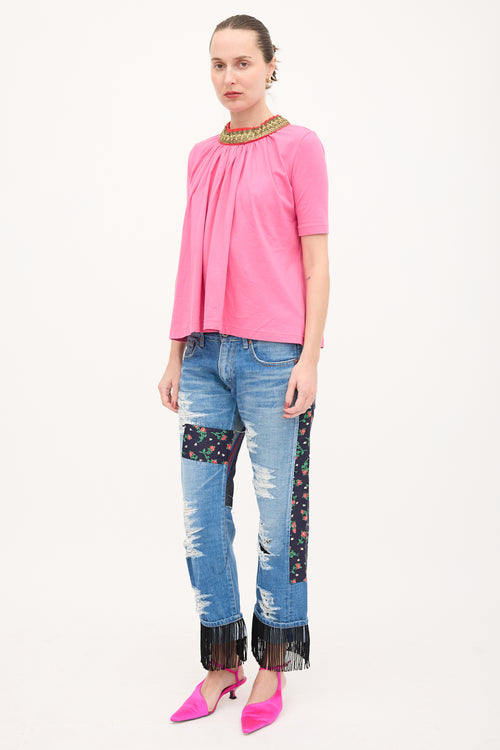 Junya Watanabe FW 2013 Fringe Patchwork Jeans