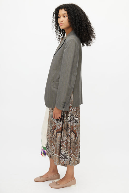 Junya Watanabe F/W 2019 Brown & Multi Print Blazer Dress