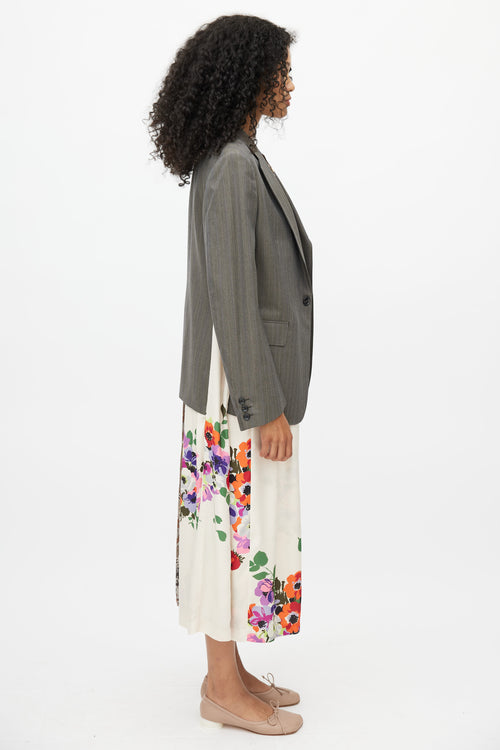 Junya Watanabe F/W 2019 Brown & Multi Print Blazer Dress